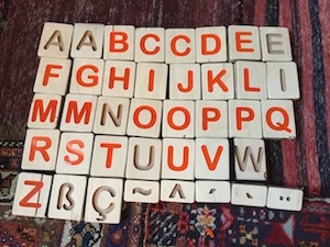 Upper case letters of children's toy